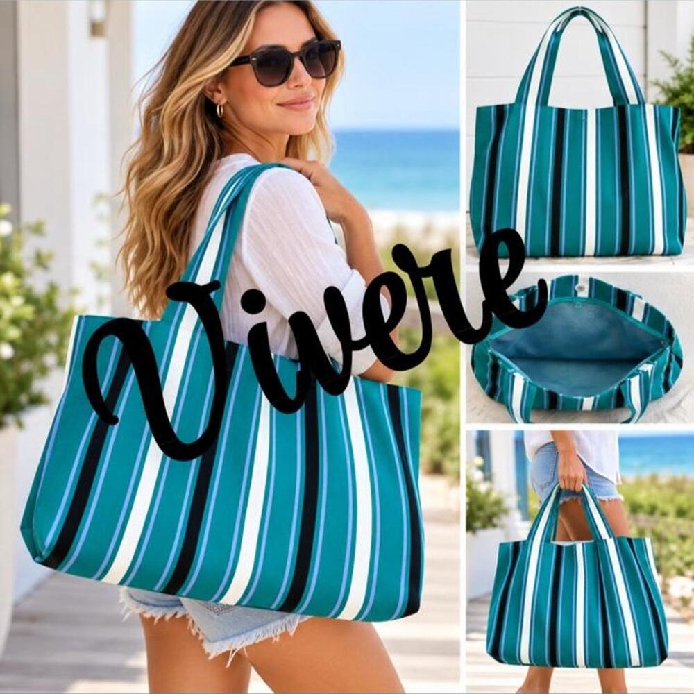 Vivere large striped woven beach